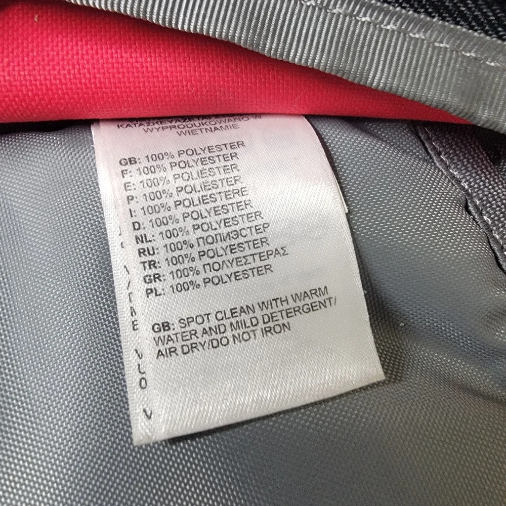 The North Face Wasatch Backpack Pink Grey Black Bottle Pockets Zippers Storage